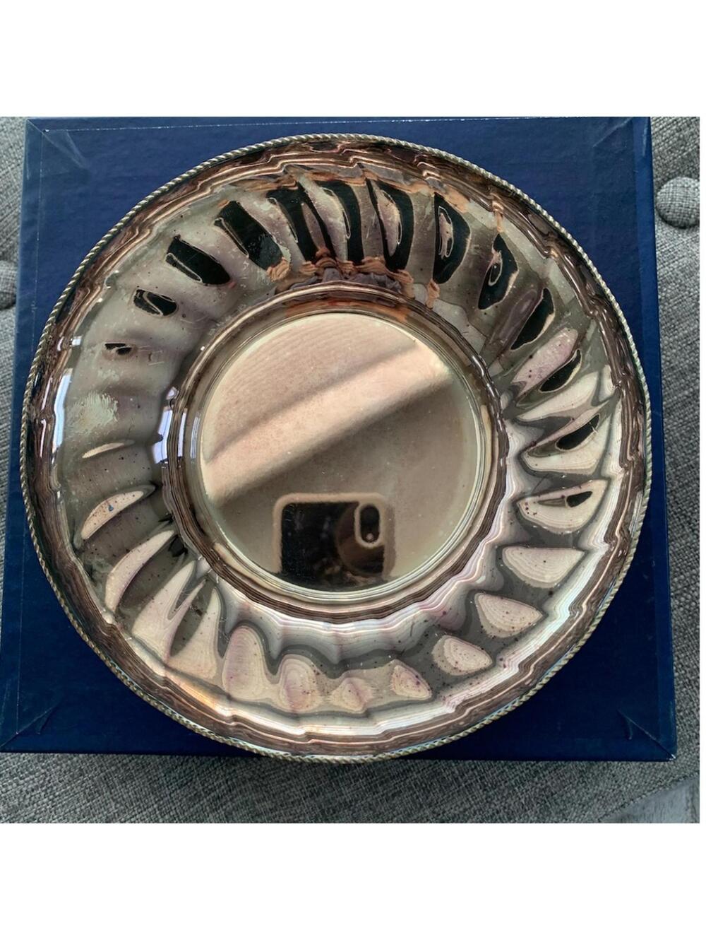 Vintage  Silver Plated  decorative plate in original box